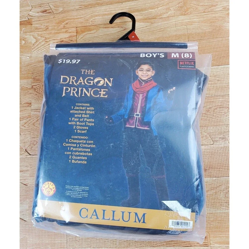 The Dragon Prince Callum Boys Halloween Costume Anime Netflix Medium 8 NEW